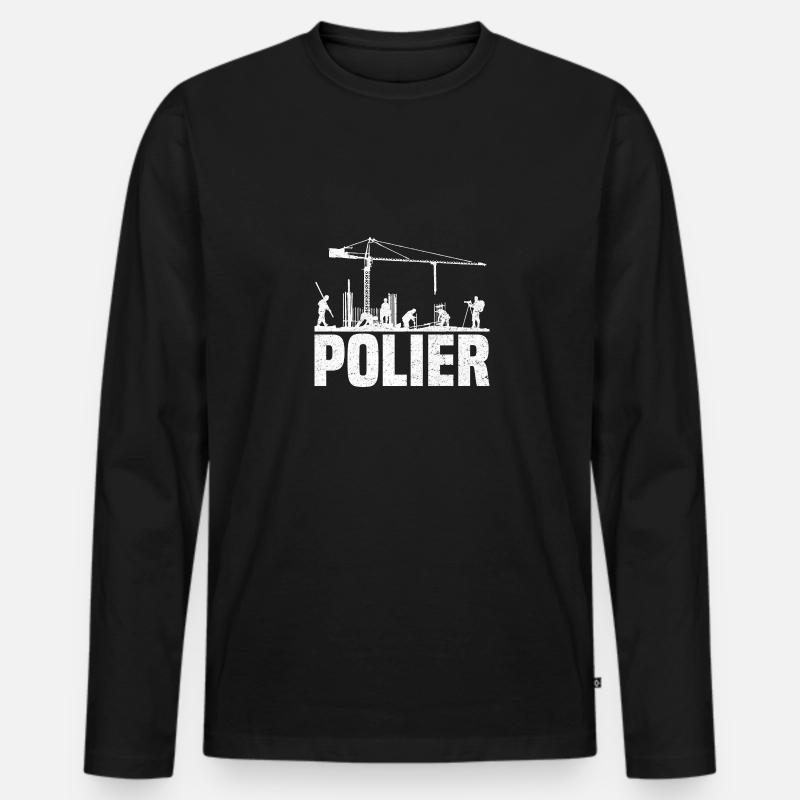Polier Geschenkidee Baustelle - Männer Premium Bio Langarmshirt - Schwarz