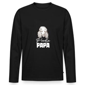 Pudel Papa Welpe Welpe Haustier Hundeliebhaber Hun - Männer Premium Bio Langarmshirt - Schwarz - Vorne - Nico (187cm)