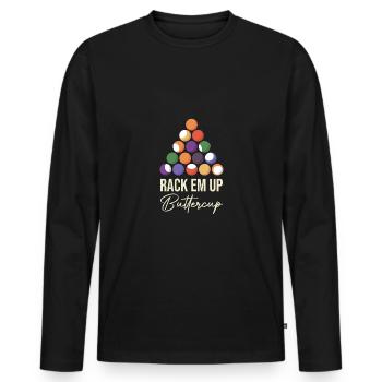 Billiard Papa Pool Player Snooker Queue 8 Ball Lie - Men's Premium Organic Long Sleeve Shirt - black - Front - Nico (187cm)