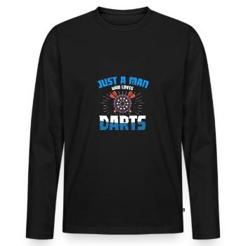 Just a man who loves billiards pool snooker liebh - Men's Premium Organic Long Sleeve Shirt - black - Front - Nico (187cm)