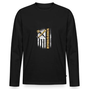 Lustige Schreiner Handwerker Werkzeug Spaß Liebhab - Männer Premium Bio Langarmshirt - Schwarz - Vorne - Nico (187cm)