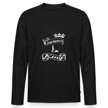 Garten - Männer Premium Bio Langarmshirt - Schwarz - Vorne - Nico (187cm)