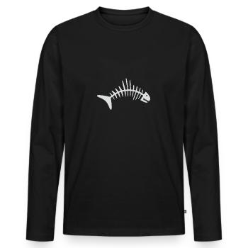 Os de poisson - T-shirt manches longues Premium bio Homme - noir - Devant - Nico (187cm)