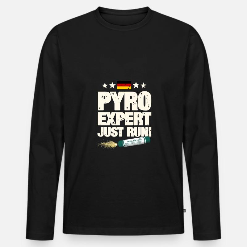 Pyro Expert - Männer Premium Bio Langarmshirt - Schwarz