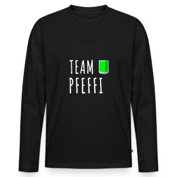 Pfefferminz Likör Pfeffi Vatertag Sauf - Männer Premium Bio Langarmshirt - Schwarz - Vorne - Nico (187cm)