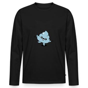 Emoticon poop dance - Men's Premium Organic Long Sleeve Shirt - black - Front - Nico (187cm)