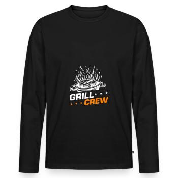 Grill Crew Grillen - Männer Premium Bio Langarmshirt - Schwarz - Vorne - Nico (187cm)