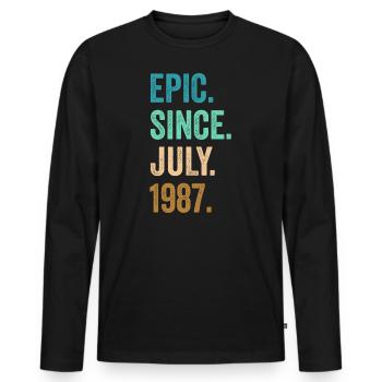35 Years Old Epic Since July 1987 35th Birthday - Men's Premium Organic Long Sleeve Shirt - black - Front - Nico (187cm)