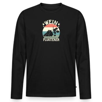Wein Flüsterer witziges Winzer Design für Kelterer - Männer Premium Bio Langarmshirt - Schwarz - Vorne - Nico (187cm)