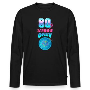 80s Vibes Only Retro Vintage Yoyo Party Costume - Men's Premium Organic Long Sleeve Shirt - black - Front - Nico (187cm)