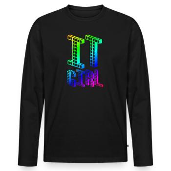 IT Girl | Nerd | | Computers Computer scientist - Men's Premium Organic Long Sleeve Shirt - black - Front - Nico (187cm)