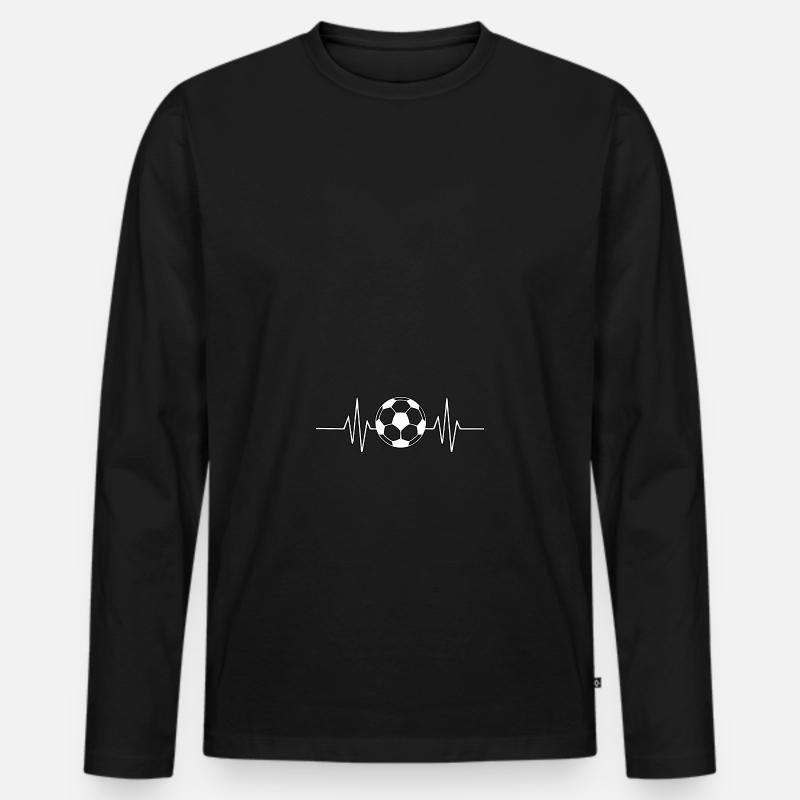 Fußball - Männer Premium Bio Langarmshirt - Schwarz