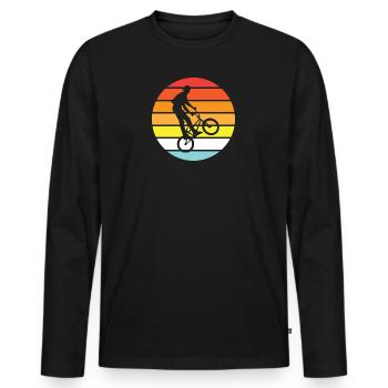BMX - Rider vintage - été - T-shirt manches longues Premium bio Homme - noir - Devant - Nico (187cm)