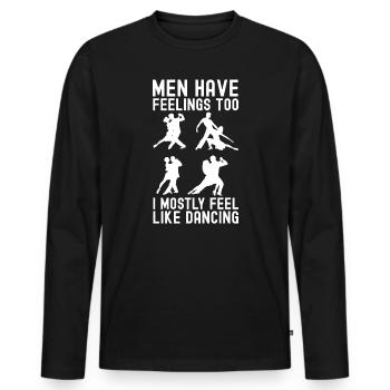 Danse Slogan Ballroom Couple Dance Dance Floor - T-shirt manches longues Premium bio Homme - noir - Devant - Nico (187cm)