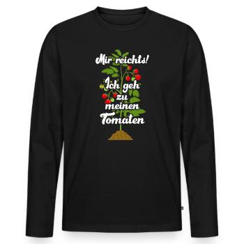 Gehe Zu Tomaten Tomatensorten Gartenfreunde - Männer Premium Bio Langarmshirt - Schwarz - Vorne - Nico (187cm)
