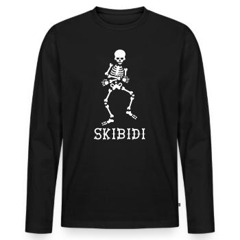 #SkibidiChallenge Skibidi meme tanzende skellett - Männer Premium Bio Langarmshirt - Schwarz - Vorne - Nico (187cm)