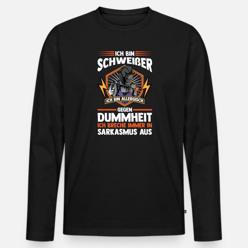 Schweißer Beruf Schweisser Geschenk - Männer Premium Bio Langarmshirt - Schwarz