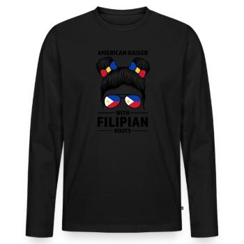 Philippinisch Filipino Philippinisches Geschenk - Männer Premium Bio Langarmshirt - Schwarz - Vorne - Nico (187cm)