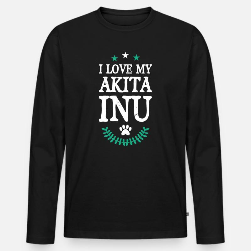 AKITA INU - Männer Premium Bio Langarmshirt - Schwarz