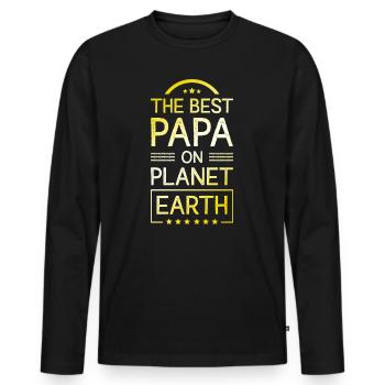The best dad - Men's Premium Organic Long Sleeve Shirt - black - Front - Nico (187cm)