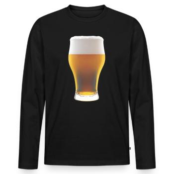 Biergradienten Glas mit Schaum - Männer Premium Bio Langarmshirt - Schwarz - Vorne - Nico (187cm)