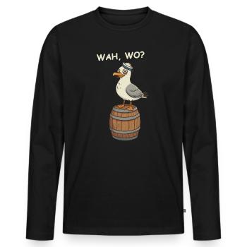 Mouette ivre - T-shirt manches longues Premium bio Homme - noir - Devant - Nico (187cm)
