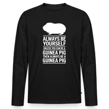 Expressions du cochon d’Inde Cadeau du cochon d’Inde - T-shirt manches longues Premium bio Homme - noir - Devant - Nico (187cm)