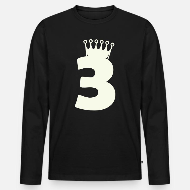 3_krone - Männer Premium Bio Langarmshirt - Schwarz
