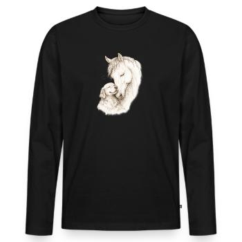 Gentle Souls - Men's Premium Organic Long Sleeve Shirt - black - Front - Nico (187cm)