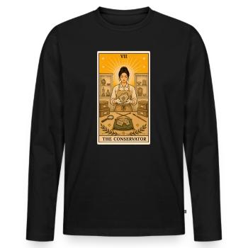 Konservatorin | Restaurierung Museum Tarot - Männer Premium Bio Langarmshirt - Schwarz - Vorne - Nico (187cm)