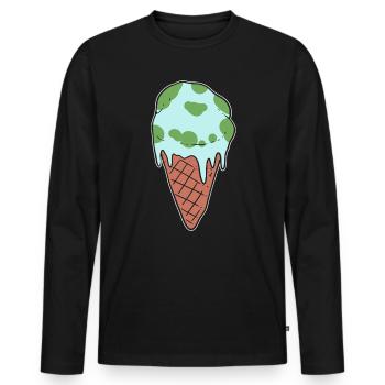 Melting Earth Environmental Activist - Men's Premium Organic Long Sleeve Shirt - black - Front - Nico (187cm)