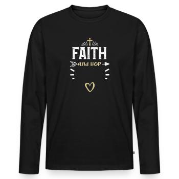 Faith and Hop - Jesus - Men's Premium Organic Long Sleeve Shirt - black - Front - Nico (187cm)