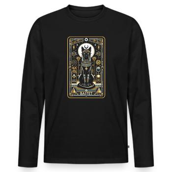 Bastet Katzengöttin Ägypten Ägyptische Mythologie - Männer Premium Bio Langarmshirt - Schwarz - Vorne - Nico (187cm)