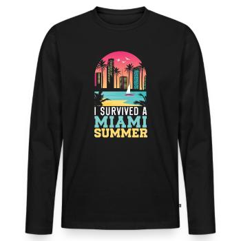 United States USA State of America Miami - Men's Premium Organic Long Sleeve Shirt - black - Front - Nico (187cm)