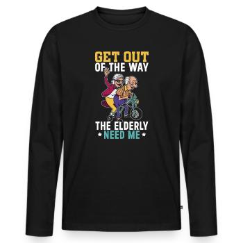 Gehen Sie Den Älteren Menschen Aus Dem Weg, Die - Männer Premium Bio Langarmshirt - Schwarz - Vorne - Nico (187cm)