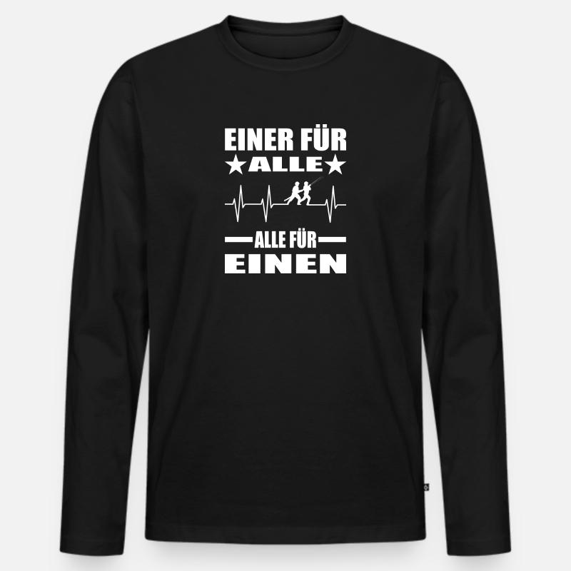 Feuerwehr - Männer Premium Bio Langarmshirt - Schwarz