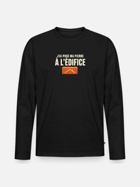 Ma pierre à l'édifice — Contribution - T-shirt manches longues Premium bio Homme - noir