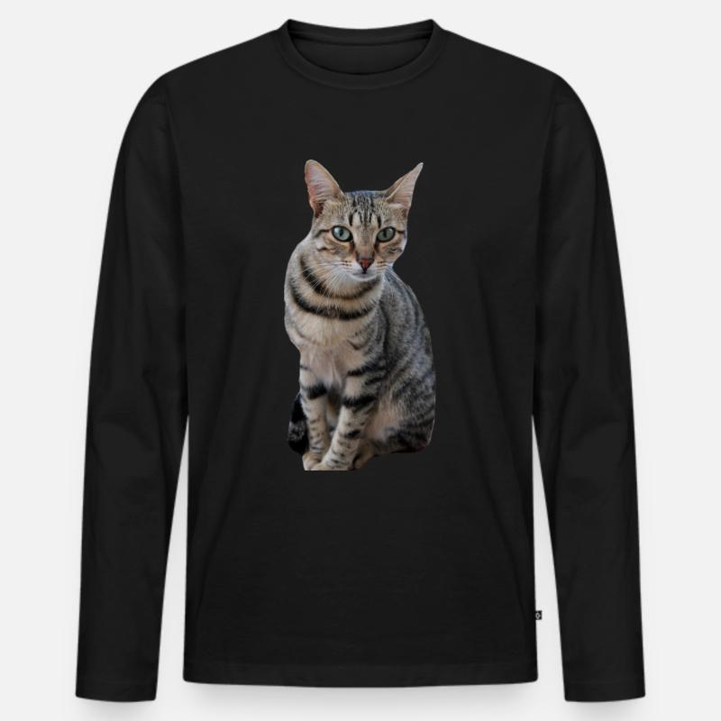 Katze Kätzchen - Männer Premium Bio Langarmshirt - Schwarz