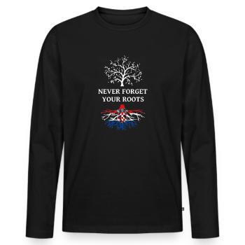 Kroatien Never Forget Your Roots - Männer Premium Bio Langarmshirt - Schwarz - Vorne - Nico (187cm)