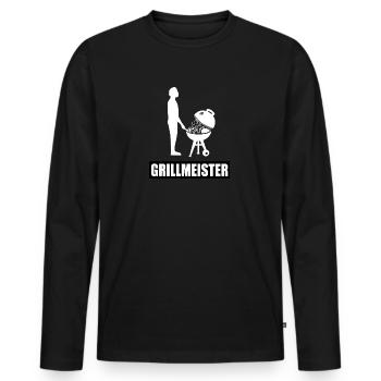 BBQ - Männer Premium Bio Langarmshirt - Schwarz - Vorne - Nico (187cm)