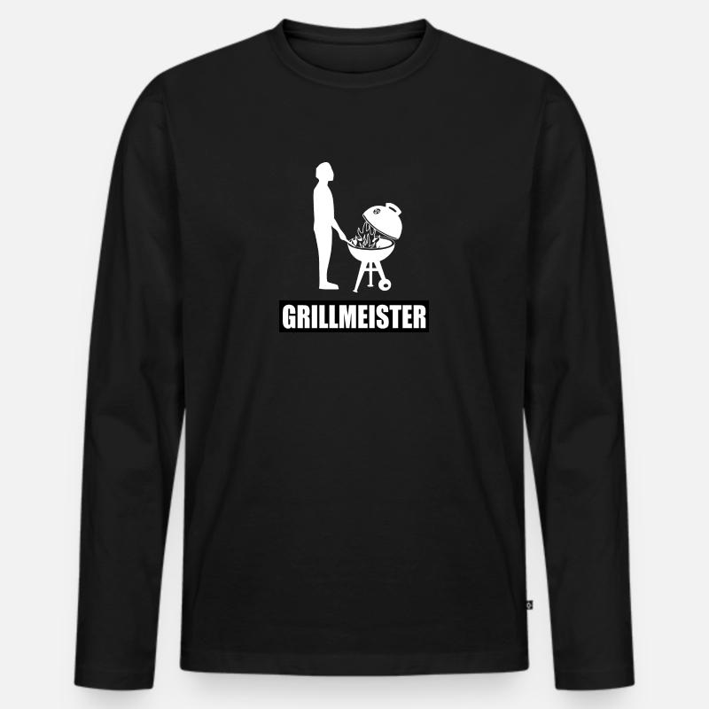 BBQ - Männer Premium Bio Langarmshirt - Schwarz
