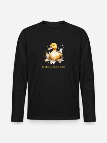 BIELE BIELE BIELE - Männer Premium Bio Langarmshirt - Schwarz