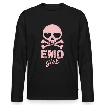 Fille emo ! - T-shirt manches longues Premium bio Homme - noir - Devant - Nico (187cm)