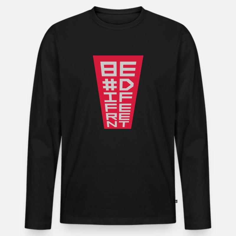 Be different Logo Design - Männer Premium Bio Langarmshirt - Schwarz