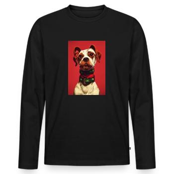 Punk Hund Rot - Männer Premium Bio Langarmshirt - Schwarz - Vorne - Nico (187cm)