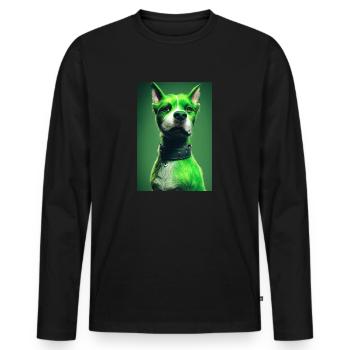 Green Dog Punk - Men's Premium Organic Long Sleeve Shirt - black - Front - Nico (187cm)