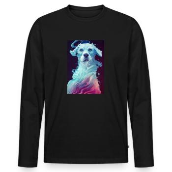 Dog Dreamy Spirit Sweet - Men's Premium Organic Long Sleeve Shirt - black - Front - Nico (187cm)