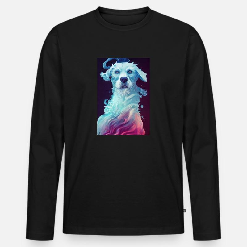 Hund Träumerisch Geist Süß - Männer Premium Bio Langarmshirt - Schwarz