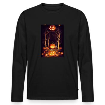 Halloween Creepy Skull - Men's Premium Organic Long Sleeve Shirt - black - Front - Nico (187cm)