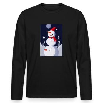 Schneeman Noël - T-shirt manches longues Premium bio Homme - noir - Devant - Nico (187cm)